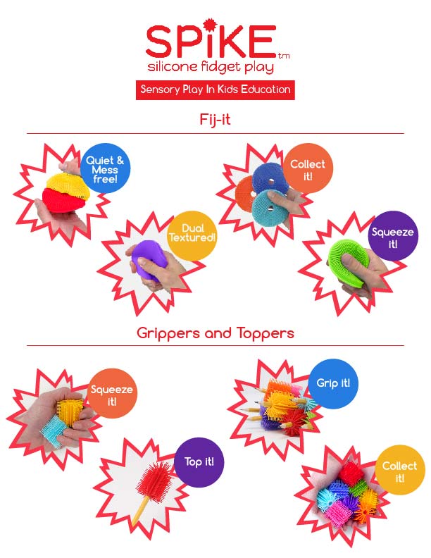 SPIKE™ Silicone Fidget Play Gripper Toppers and Fij-It™