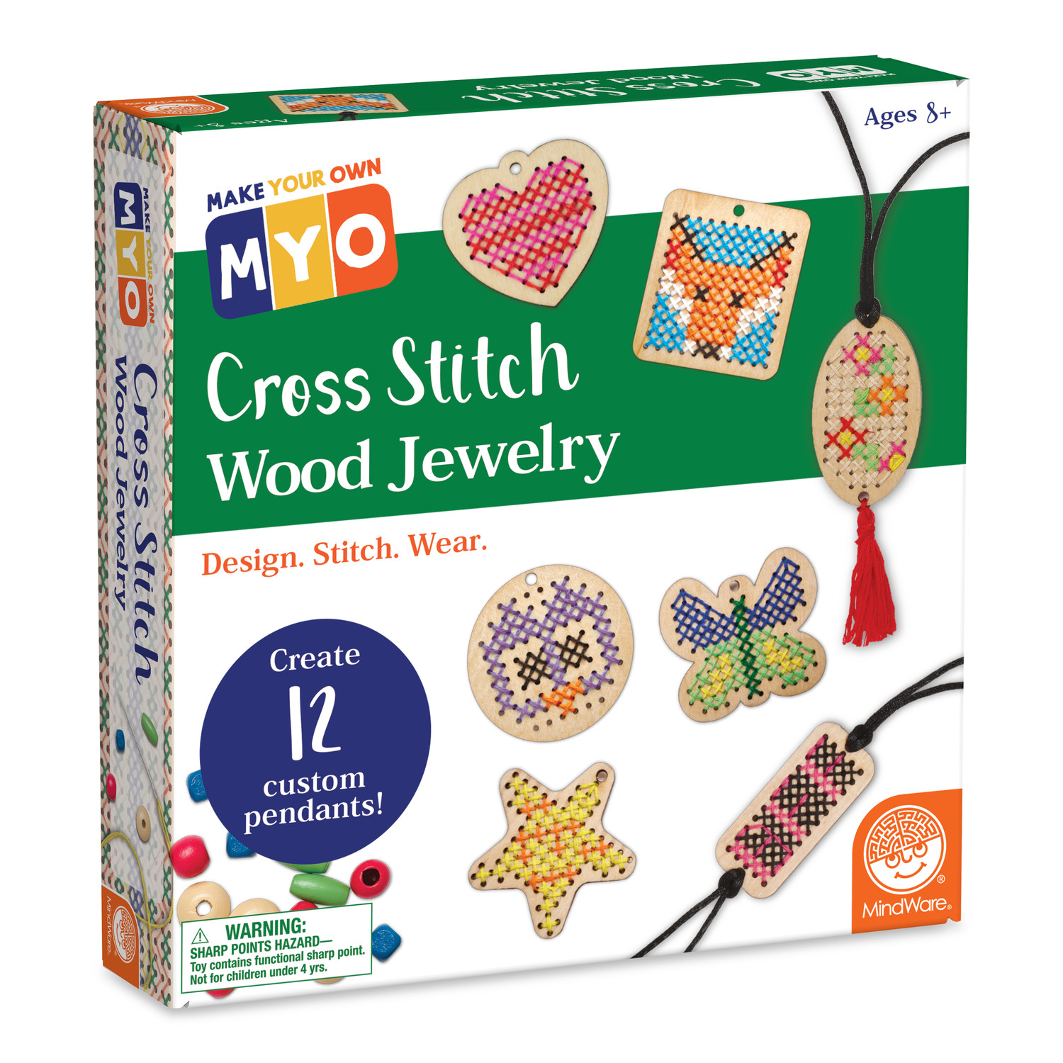 Make Your Own Cross Stitch Wood Jewelry