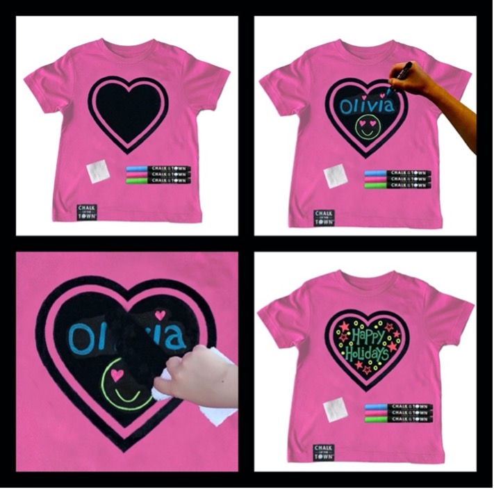 Chalk of the Town Raspberry Heart T-Shirt Kit