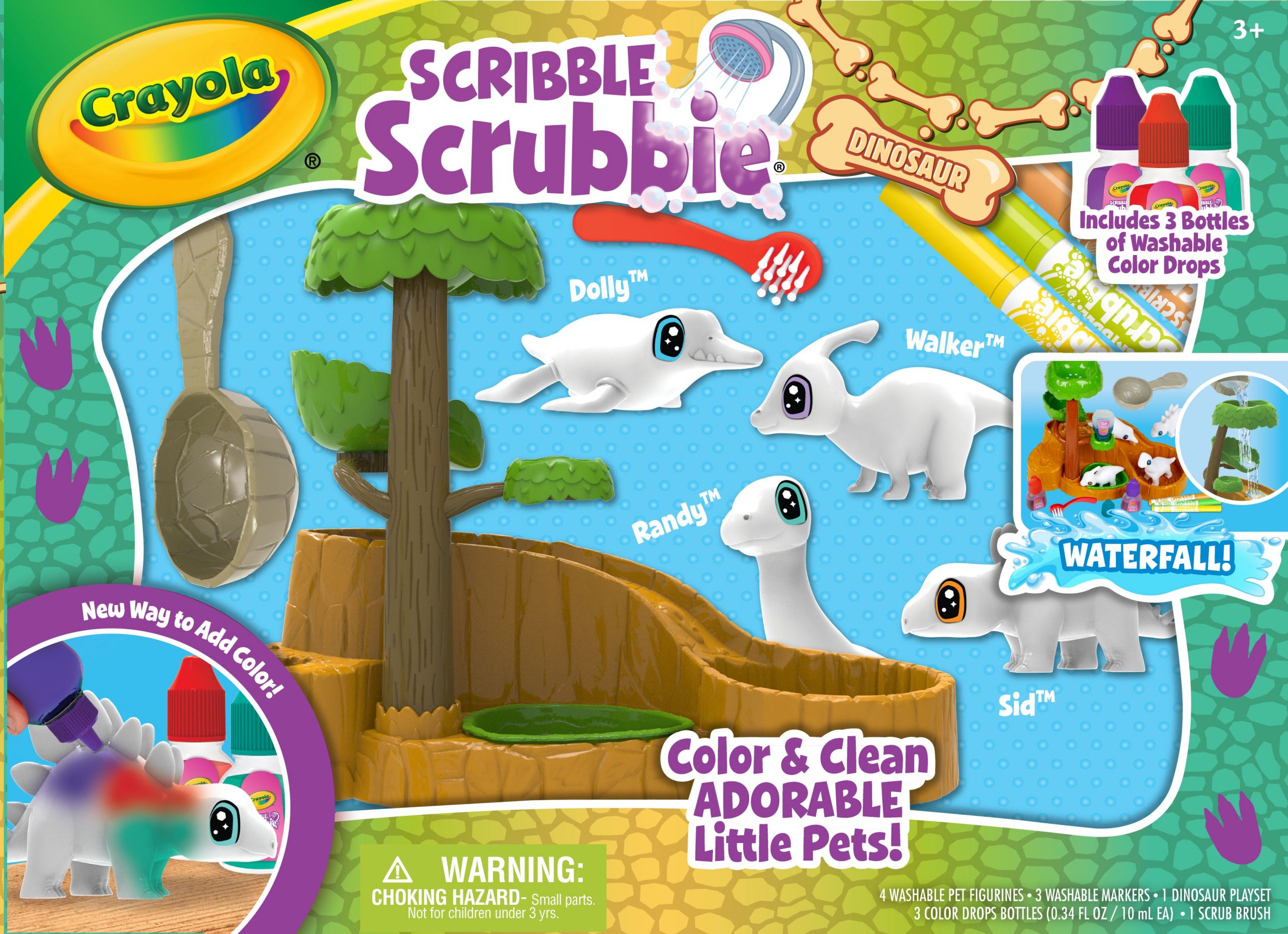 Scribble Scrubbie Dinosaur Pets Waterfall