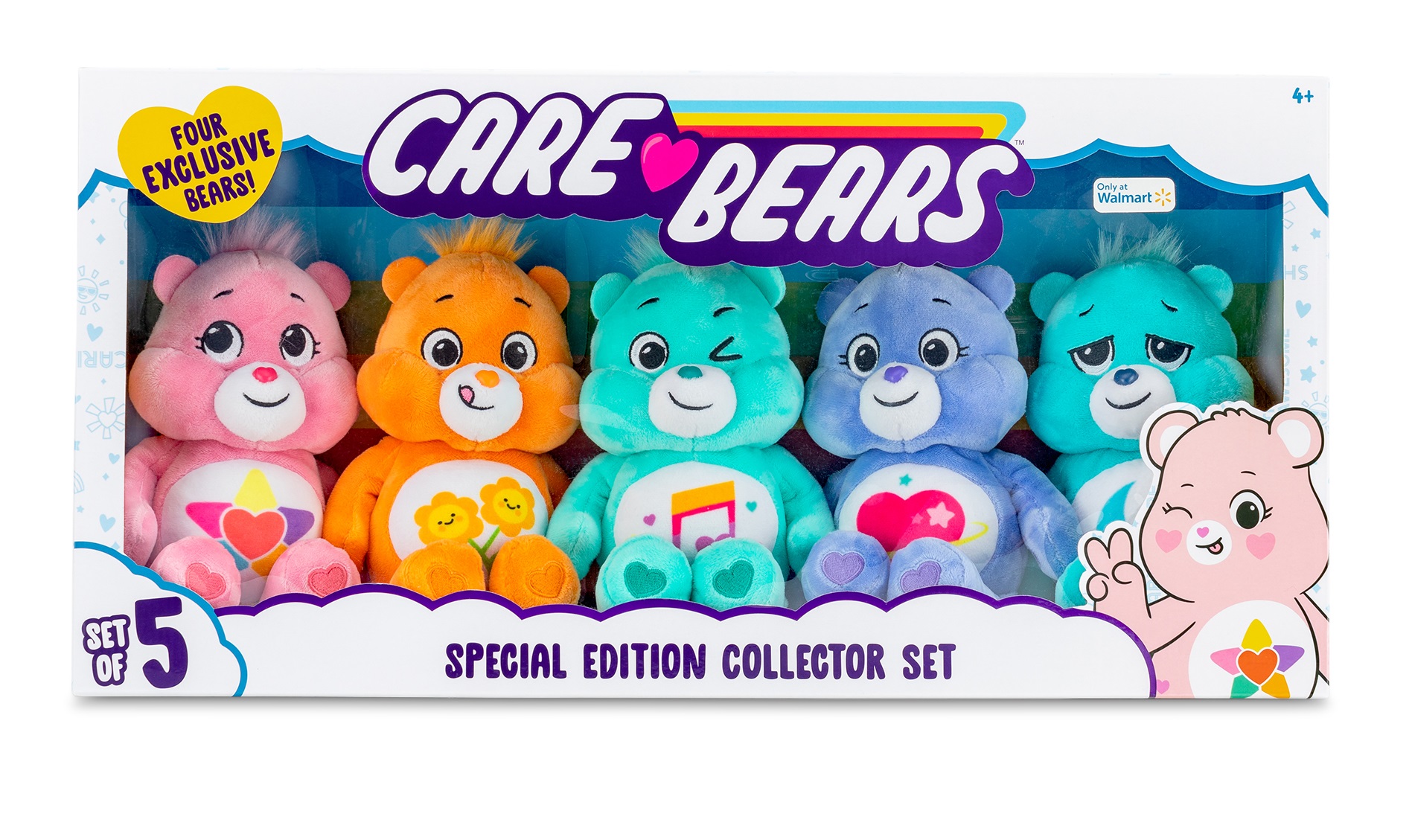 Care Bears Bean Plush Treasure Box 5 Pack Value Set